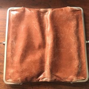 Brown leather HOBO wallet