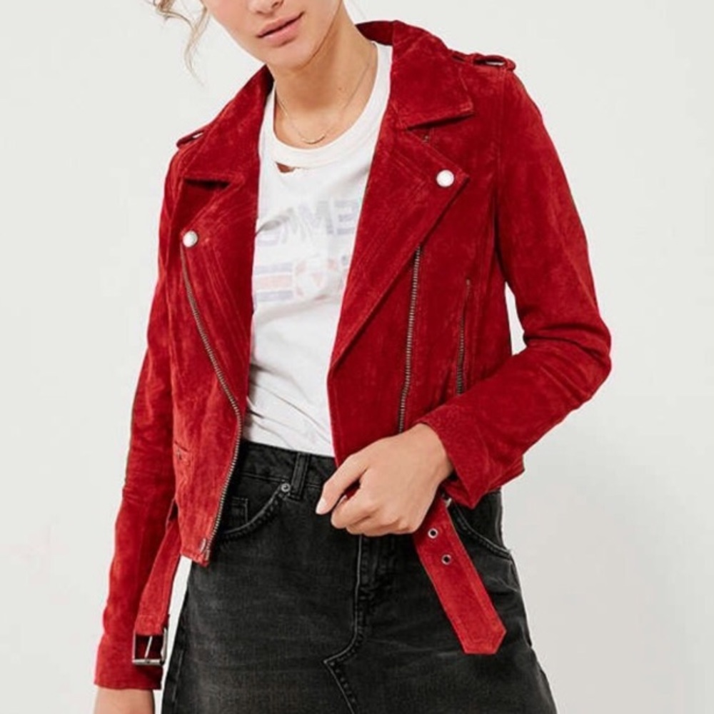 Blank NYC Red my Mind suede jacket sz XS