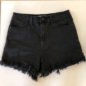 Black cutoff shorts