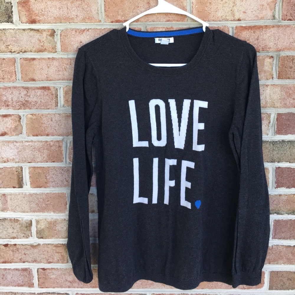 Love Life dark gray long sleeve sweater Size Large