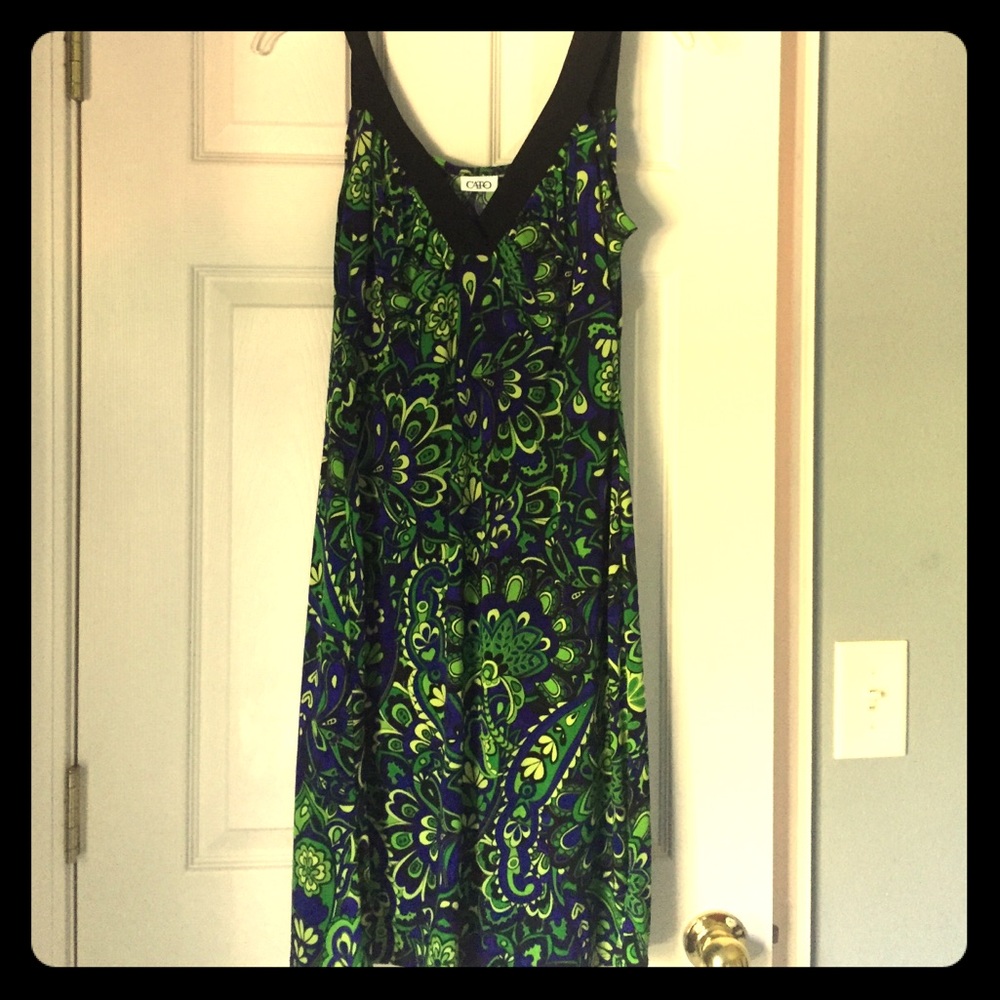 Colorful green and blue dress