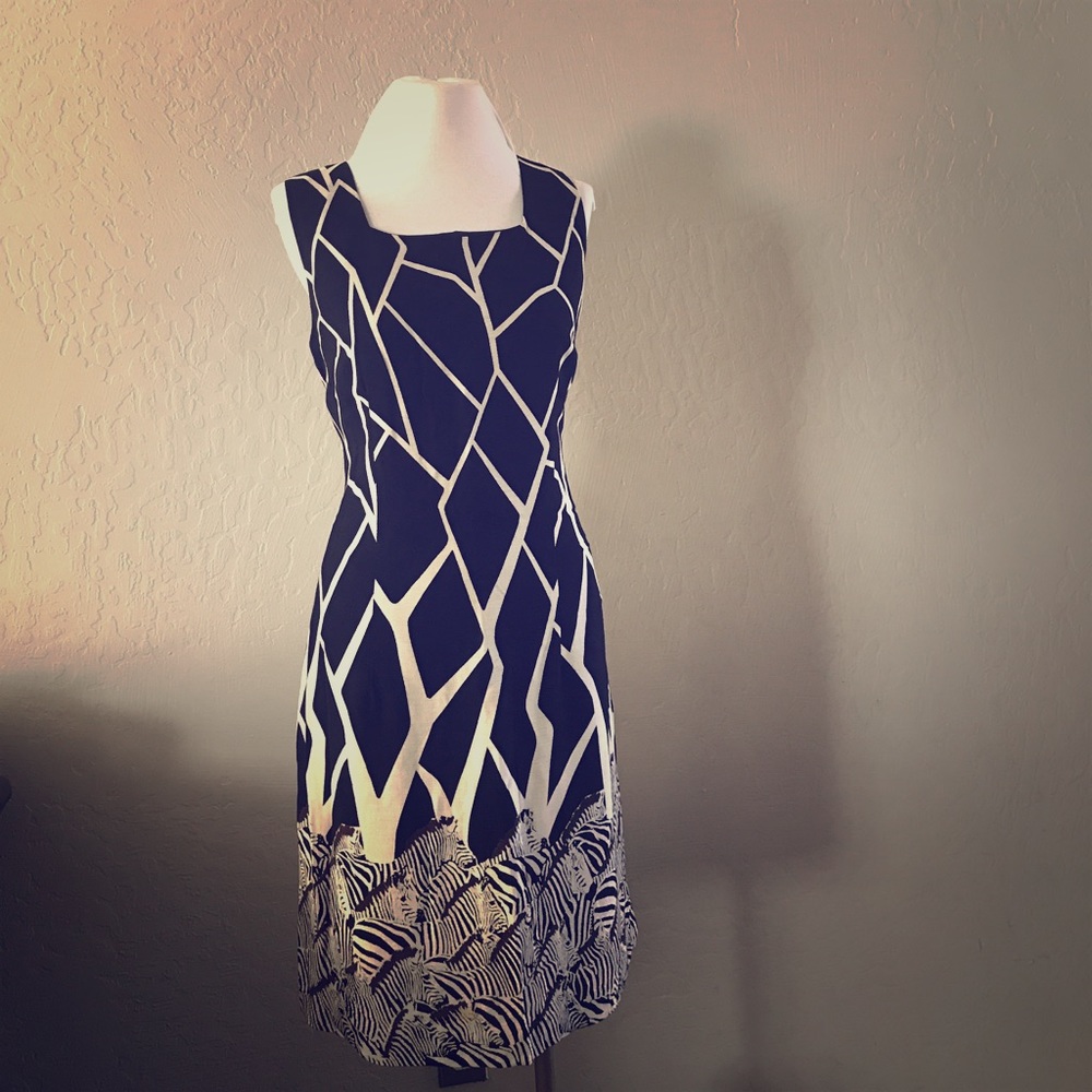 ✔️ zebra black and beige dress 👗