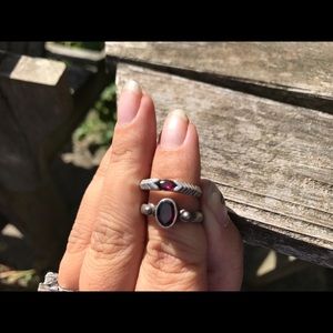 2 .925 garnet stone rings