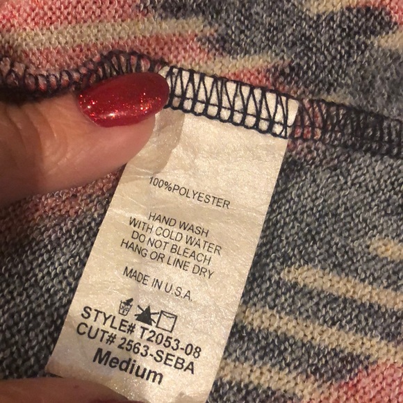 SALE🛎NAVY & PINK AZTEC CHEVRON BOHO CARDIGAN M - Picture 5 of 5