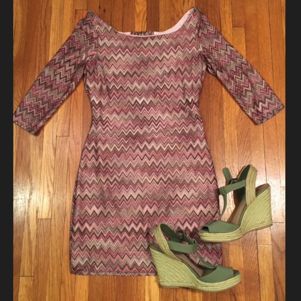 Chevron Bodycon Mini Dress