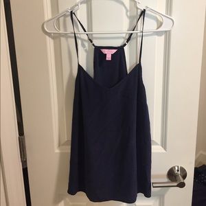 Lilly Pulitzer blue silk tank top