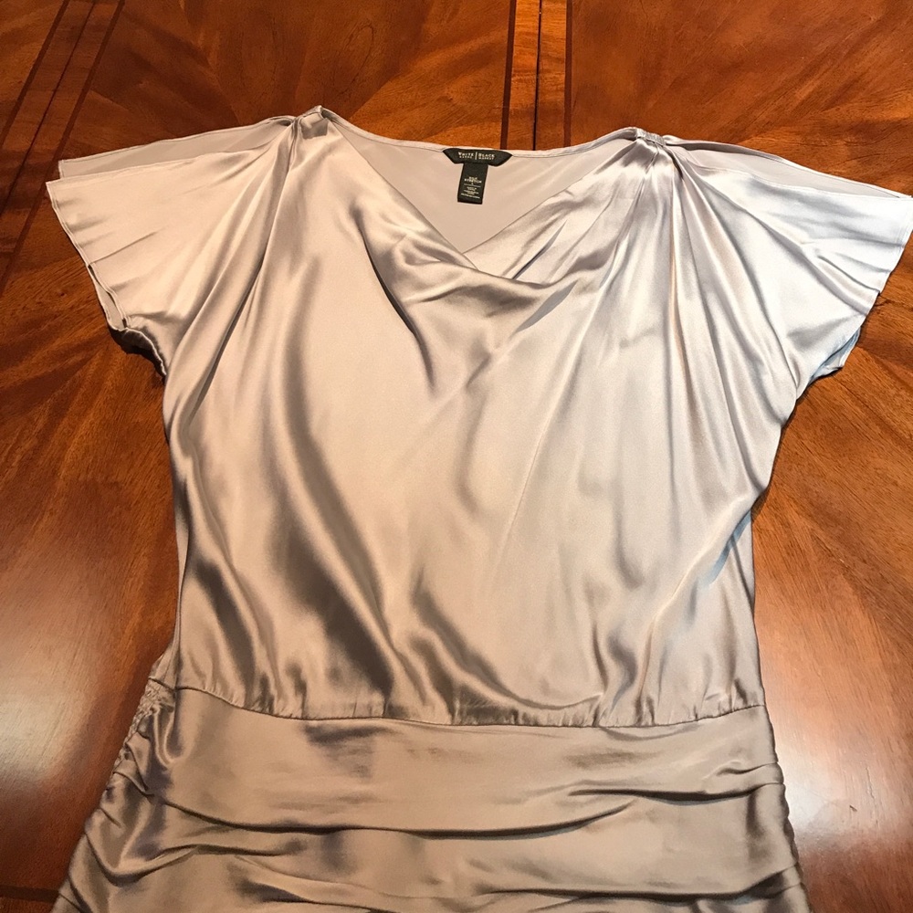 Silver silk WHBM blouse.