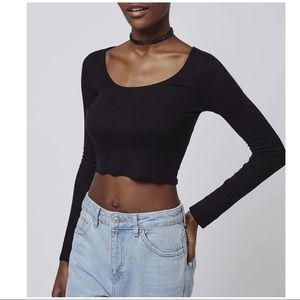 TOPSHOP LONG SLEEVE CROP TOP TOPSHOP LONG SLEEVE CROP TOP