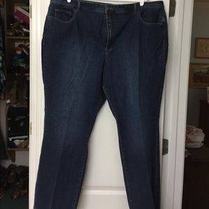 Straight leg medium wash jeans