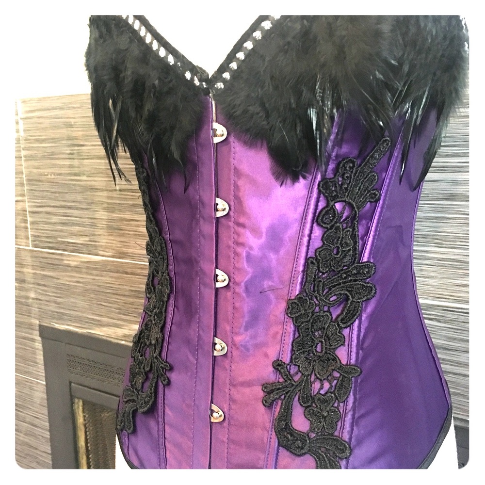 Feathered Glitter Corset