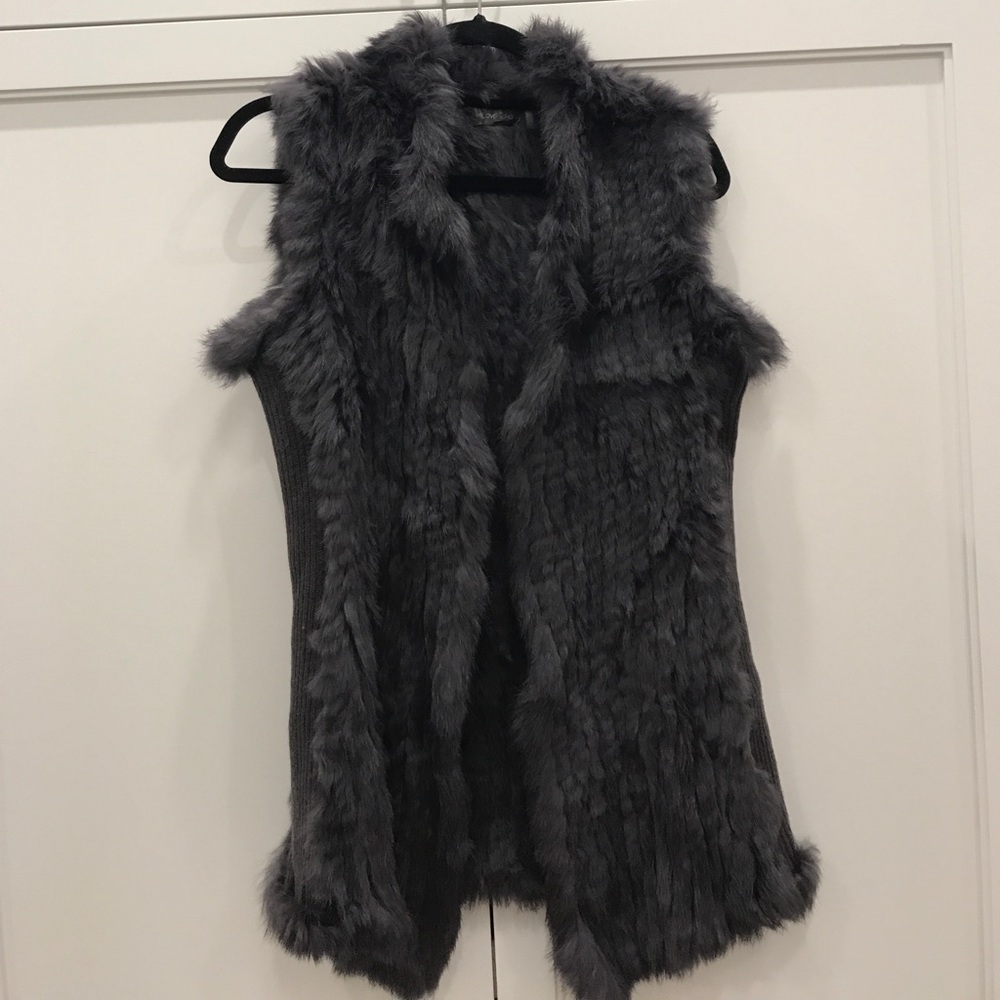 Rabbit Fur and Knit Vest