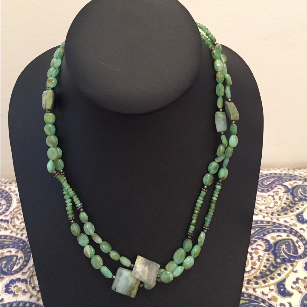 Jade Beaded Necklace 925