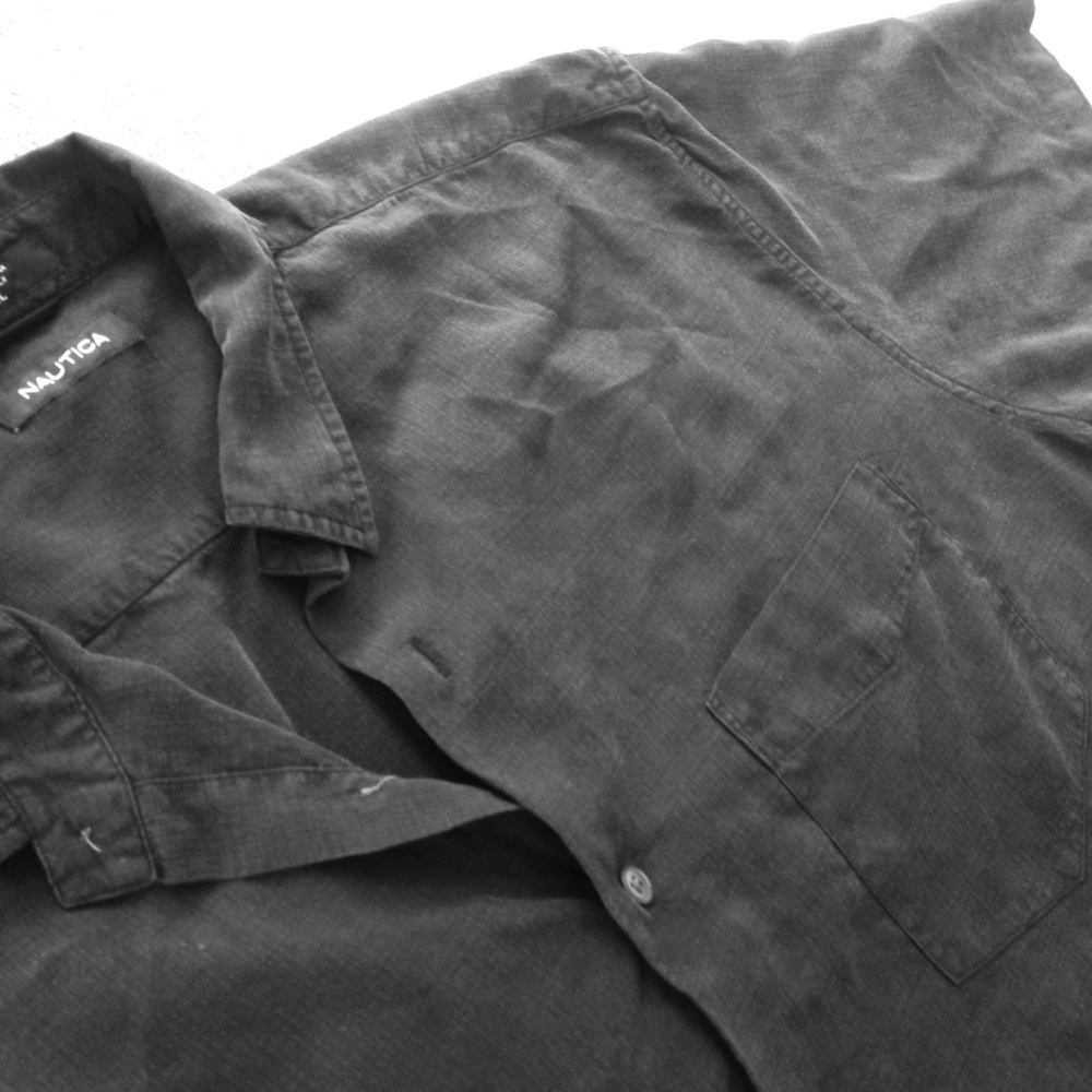 Nautica men's black button down shirt