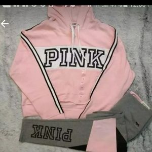 VS PINK Crop Hoodie/Legging Set VS PINK Crop Hoodie/Legging Set