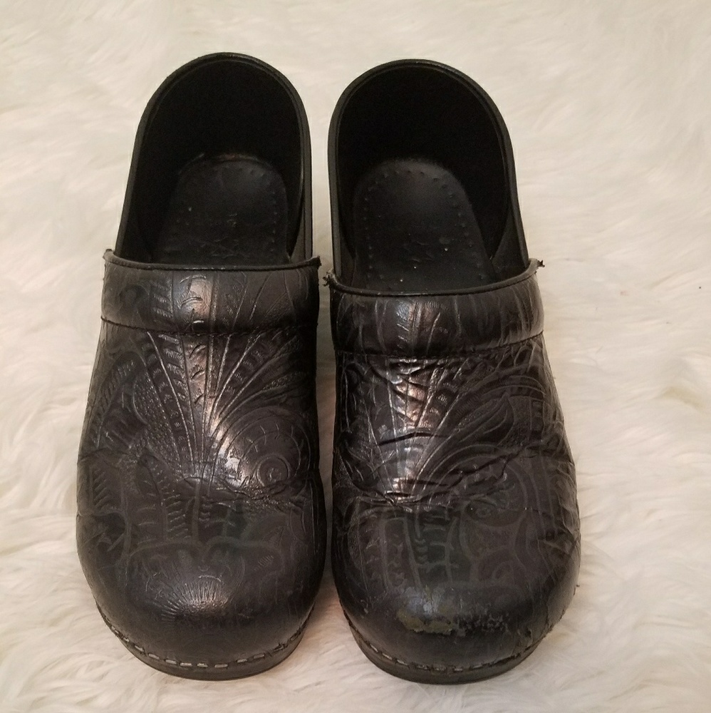 Dansko Leather Slip-On Clogs size 10
