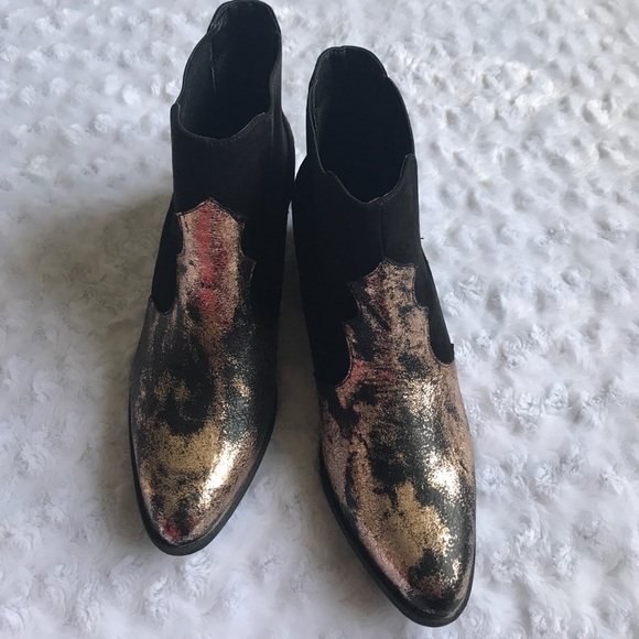 Last pair✨New| WESTERN BLACK GOLD FOIL BOOTS - Picture 5 of 8