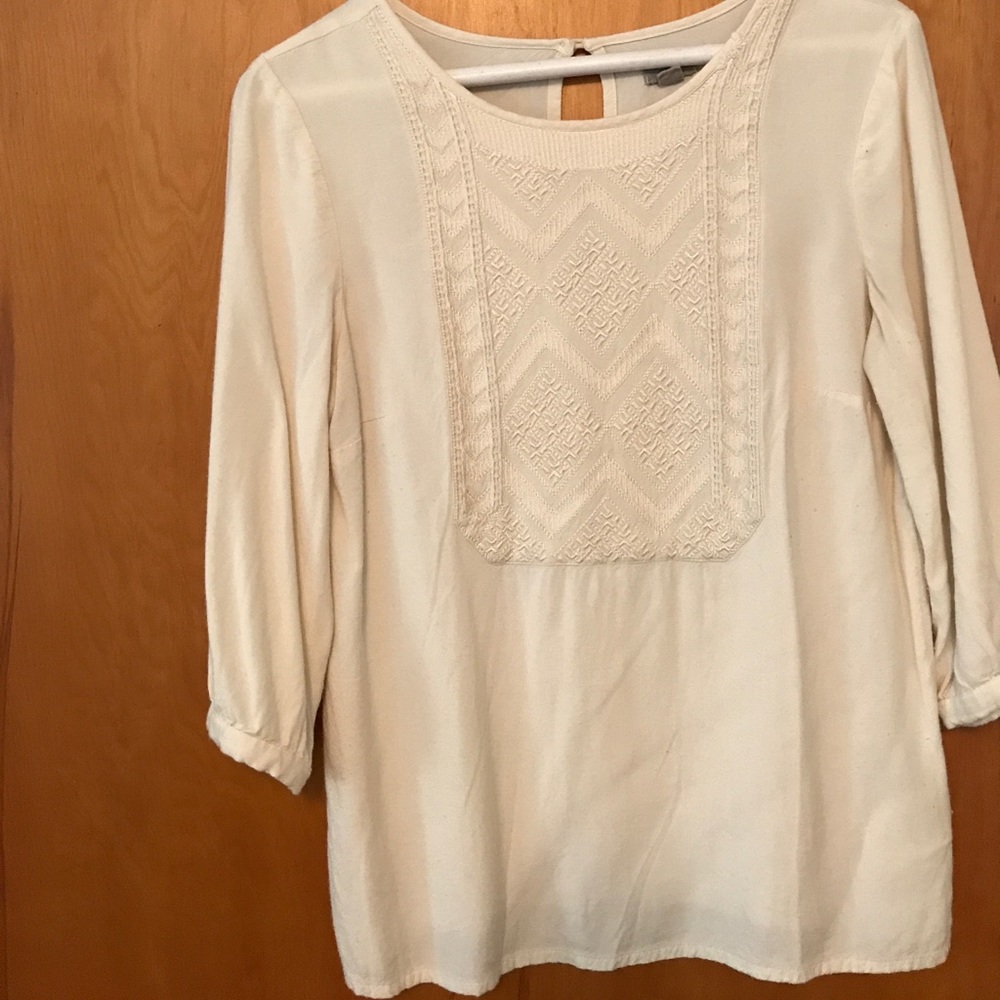 Urban outfitters white embroidered blouse