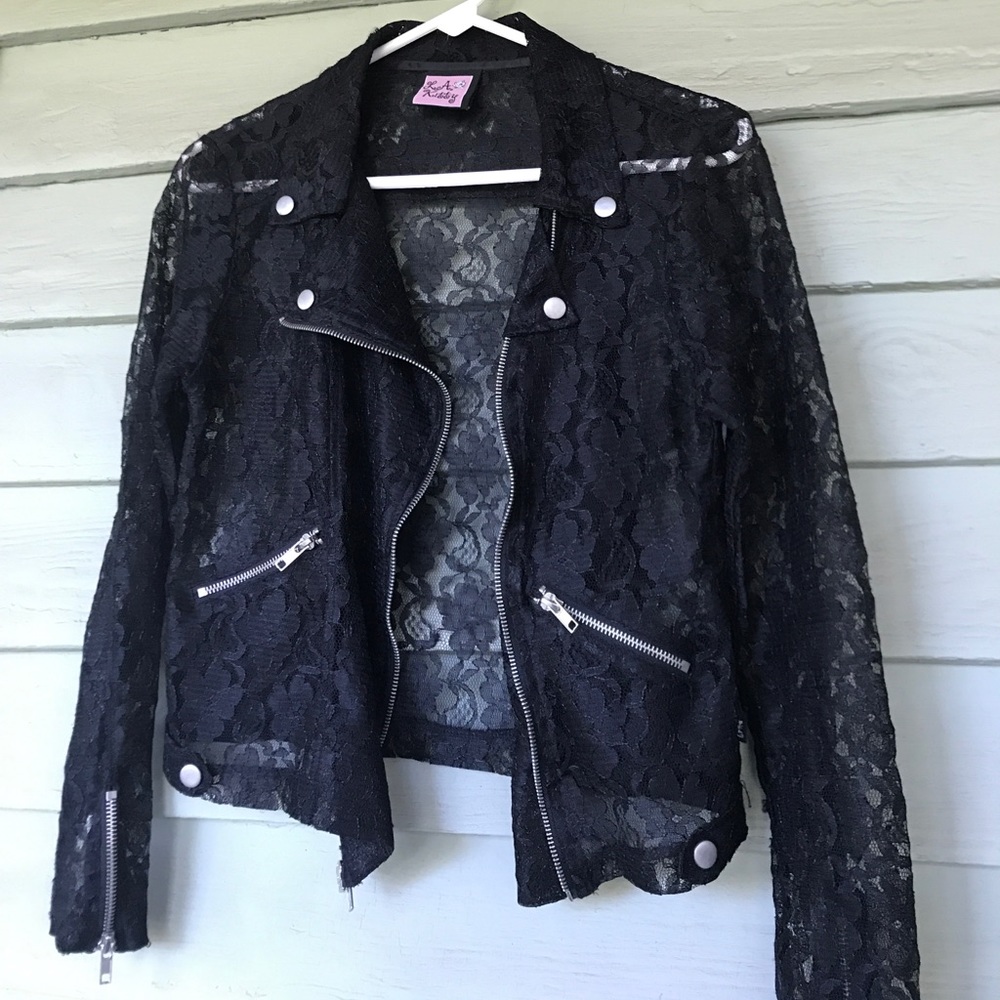 Lace motorcycle style jacket