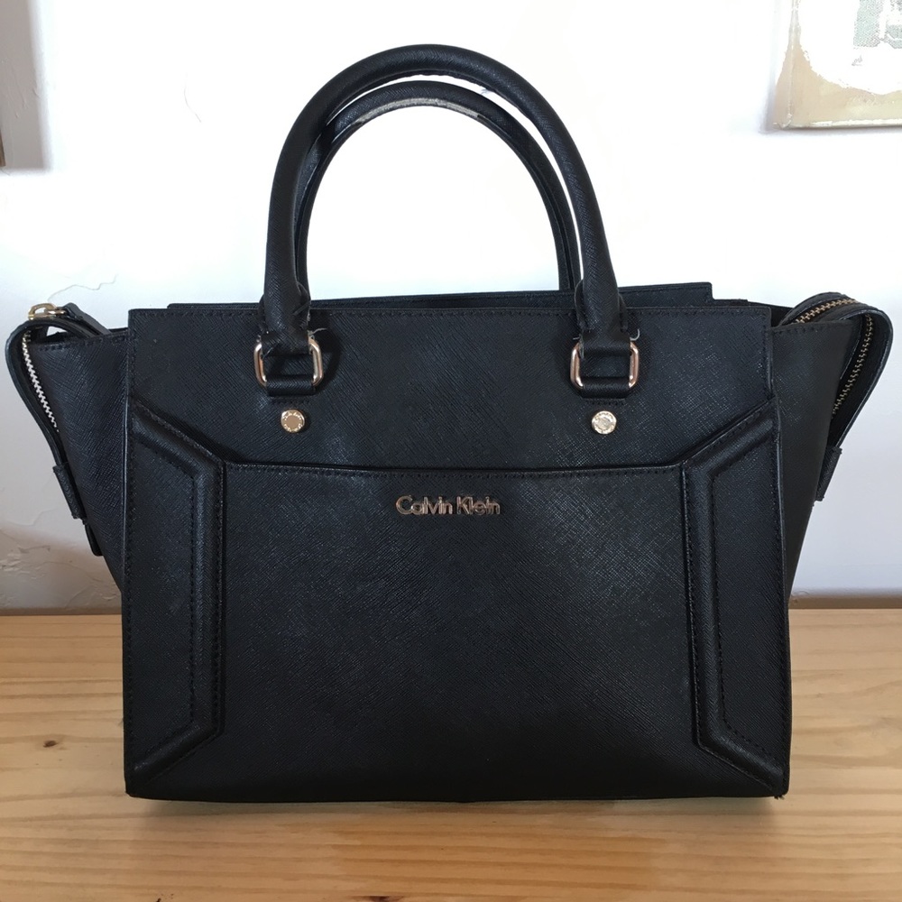 Calvin Klein Structured Satchel Handbag Crossbody