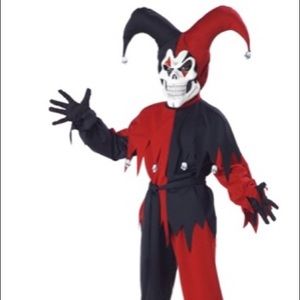 Black and red joker costume kid