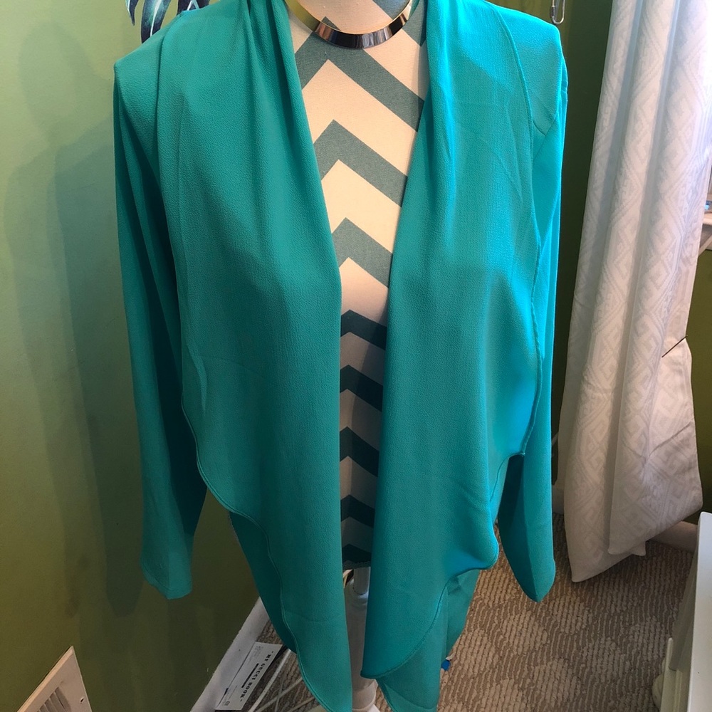 Crop Drape Front Blazer in Ceramic