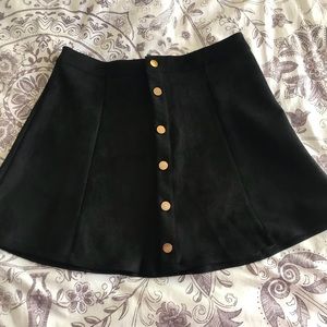 button front suede skirt new with tags