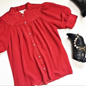 Anthro Colline Bibbed Blouse by Moulinette Soeurs Anthro Colline Bibbed Blouse by Moulinette Soeurs