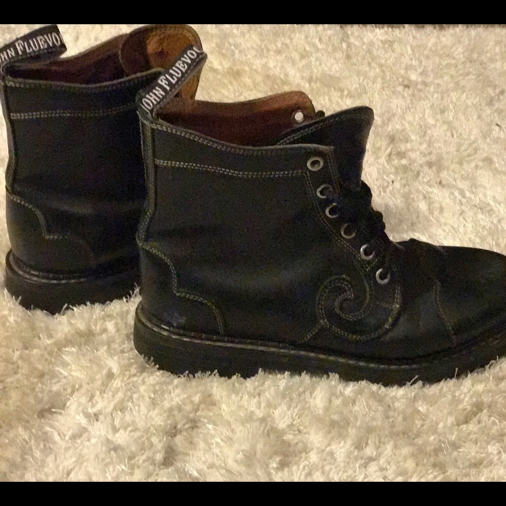 John Fluevog Derby Swirl boots.