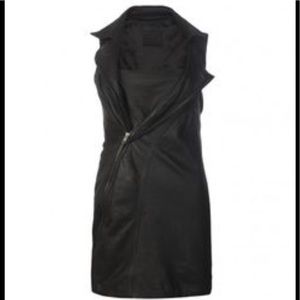 All Saints Redex Leather Dress in Black