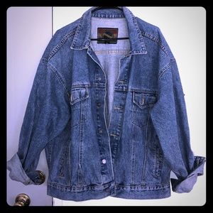 Oversized Denim Jean Jacket Sz XL $60