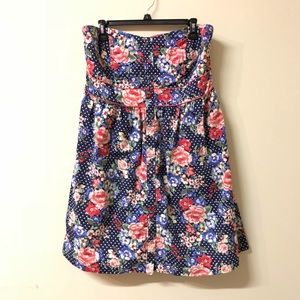 Torrid Strapless Floral Dots Dress Torrid Strapless Floral Dots Dress