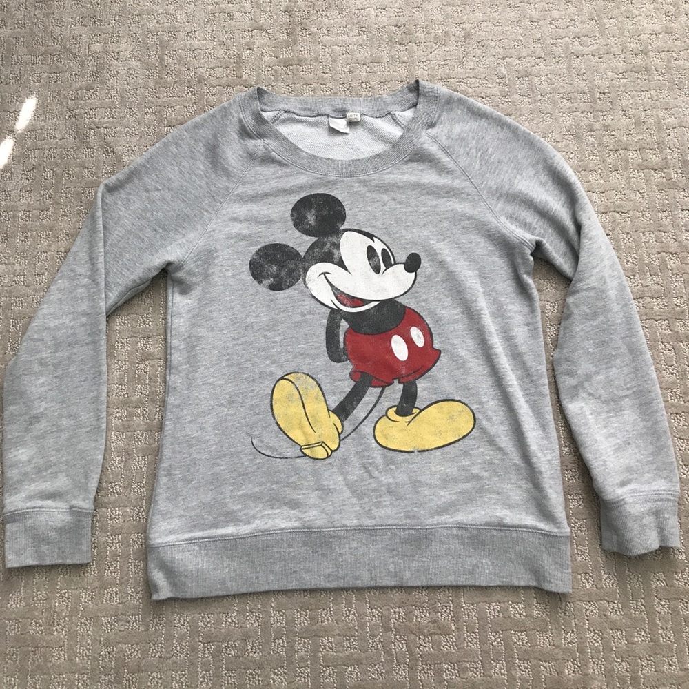 ladies mickey mouse gray sweatshirt.