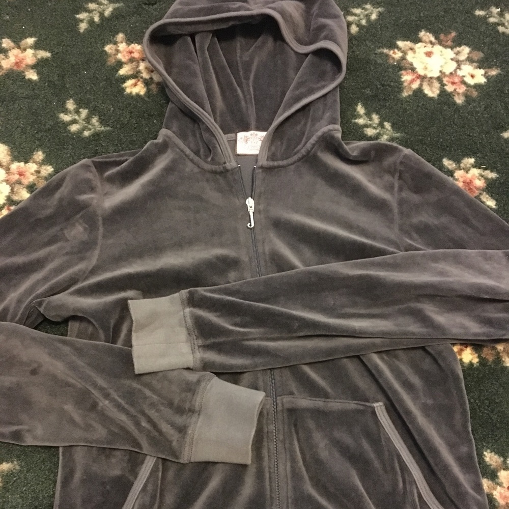 Juicy Couture Grey Velour Zip Up Girls Size L