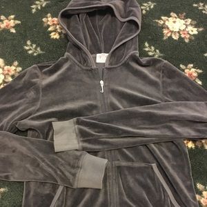 Juicy Couture Grey Velour Zip Up Girls Size L