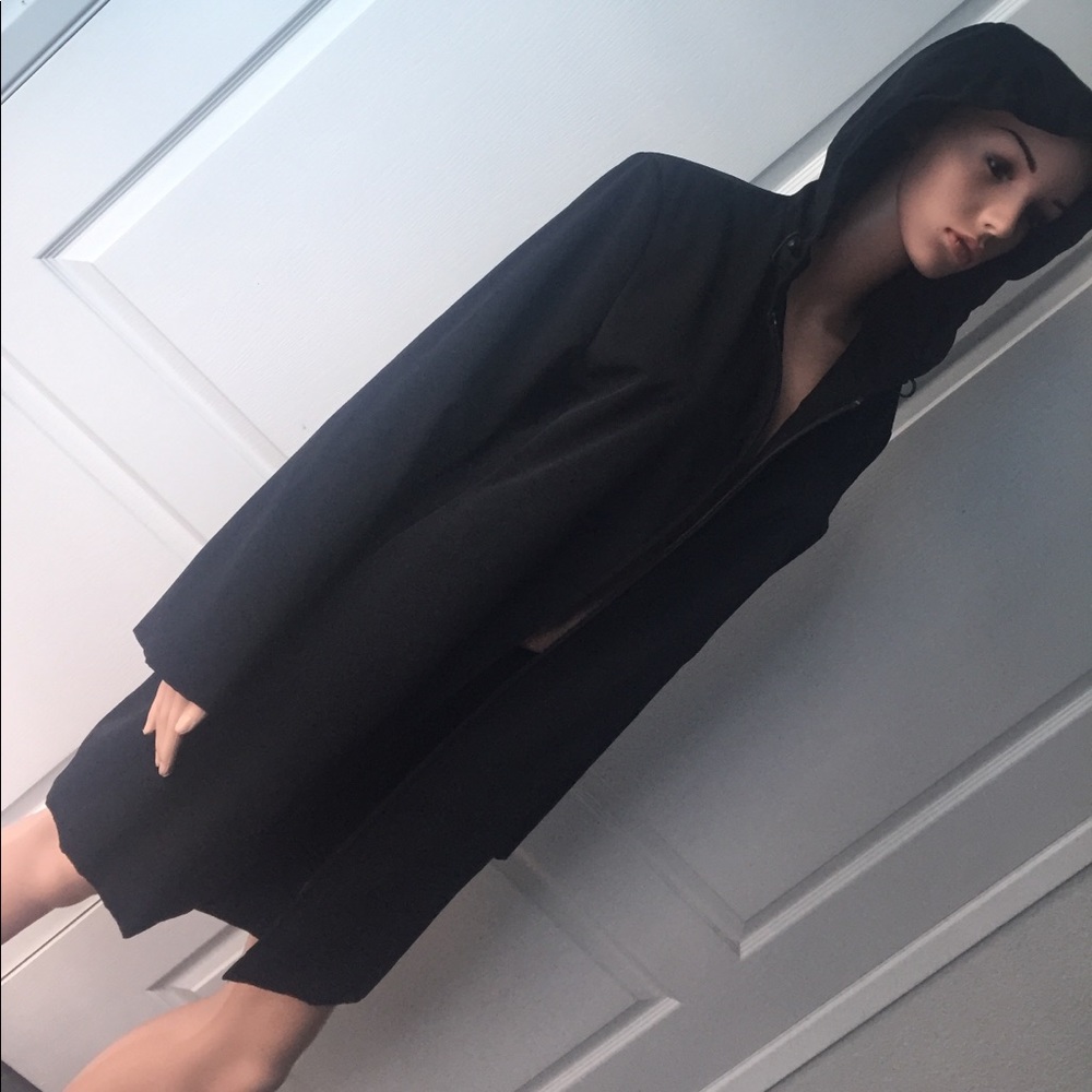 Hooded zip up rain coat