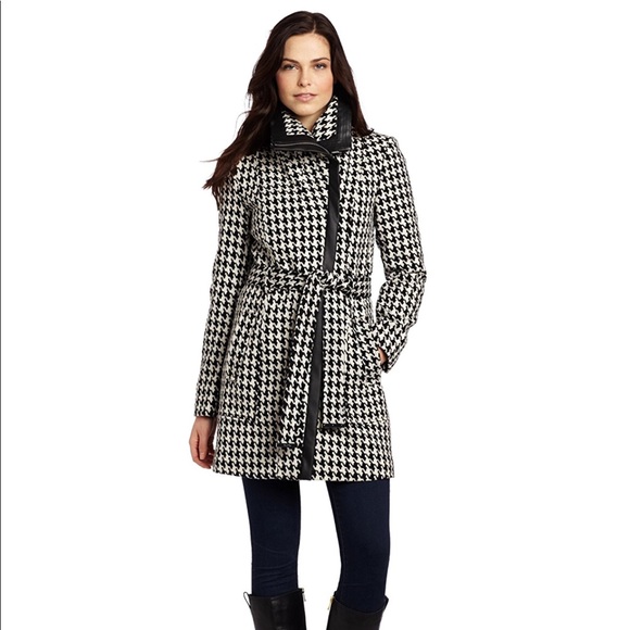 calvin klein houndstooth coat