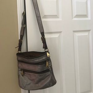 Fossil silver crossbody bag