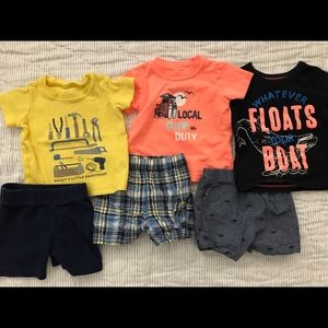Carter's 12 mo baby boy tshirt/short sets
