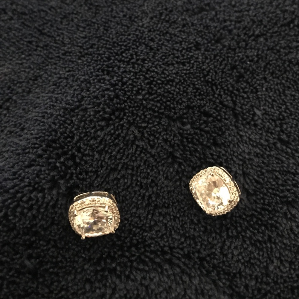 Silver and diamond earrings