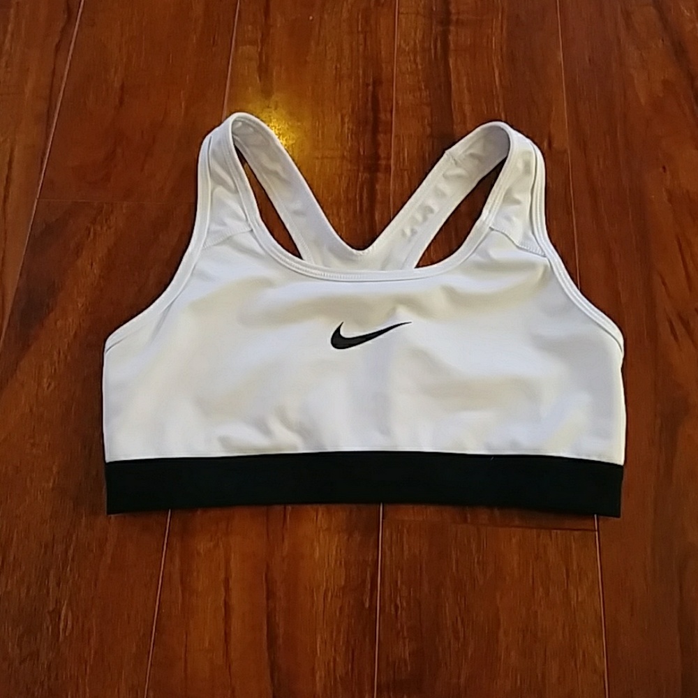 White Nike sports bra