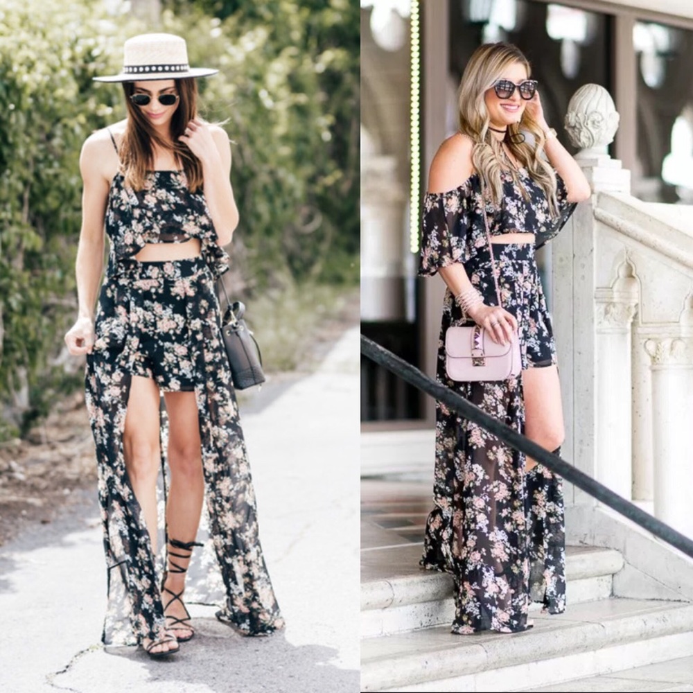 NWT  Leith Floral Print Tank and Skirt Combo
