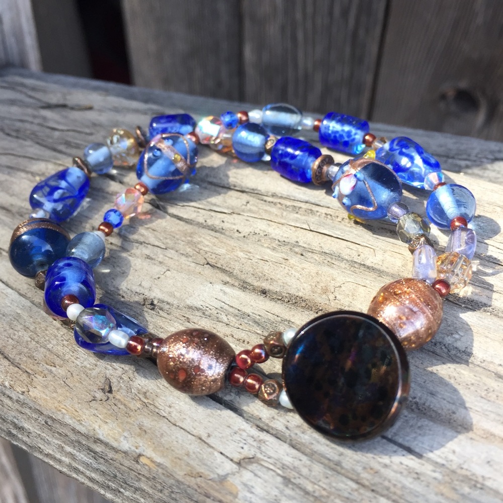 Blue Glass Bead bracelet