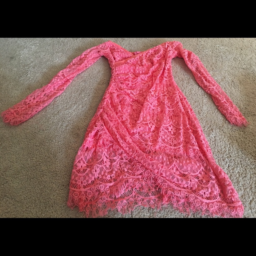 Pink lace dress