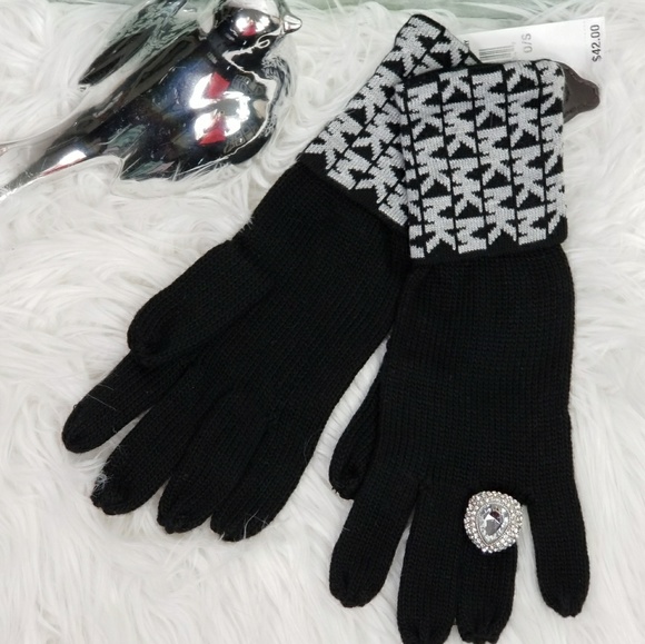 MICHAEL KORS GLOVES - MITTENS GRAY/BLACK - Picture 3 of 4
