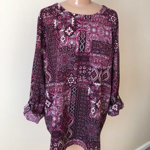 Purple patterned blouse shirt