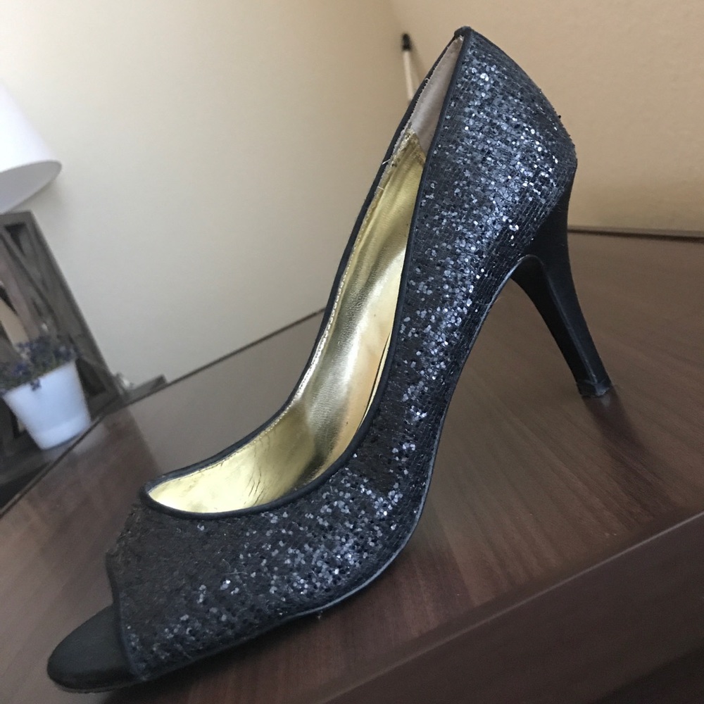 Nina size 9 sparkle / glitter heels worn once !