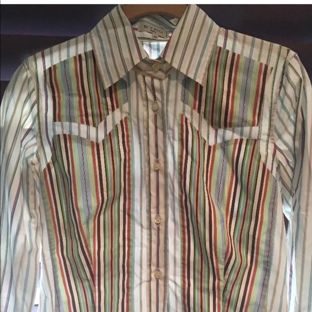 Etro Multi Colored Striped Woman’s Blouse sz40