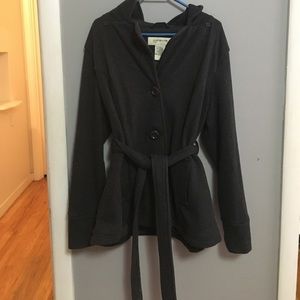 Gray winter Sport tie P coat hoodie