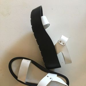 White and Black Sandals