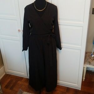 Gap wide leg cropped faux wrap jumpsuit.
